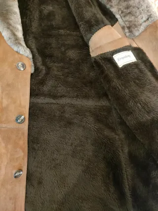 Abrigo Vintage Piel Ante Marrón