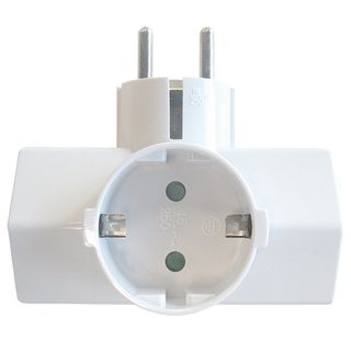 Pack 2 ladrones adaptadores Enchufe Blanco 16A