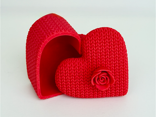 Caja joyero corazón con rosa 3D