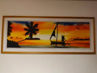 Dipinto Maldive con cornice in legno