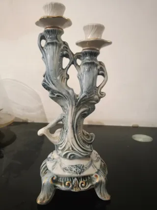 Candelabro de cerámica capodimonte italia