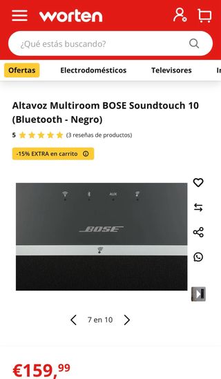 Altavoz Bose Soundtouch 10 Negro