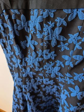 Vestido CH Carolina Herrera azul flores talla 4