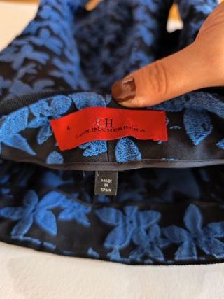 Vestido CH Carolina Herrera azul flores talla 4