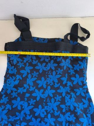 Vestido CH Carolina Herrera azul flores talla 4