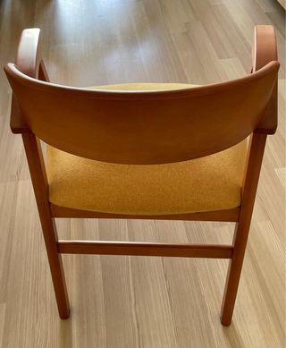 Silla Vintage Mid-Century - Madera y Tapizado Ocre