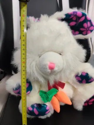 Peluche Conejo Blanco Pelo Largo