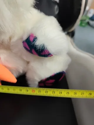 Peluche Conejo Blanco Pelo Largo