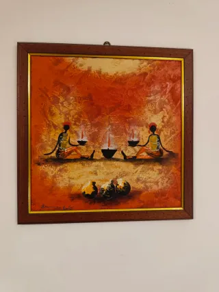 Dipinto originale Indonesia con cornice