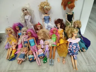 Lote de Muñecas Barbie, amigas y princesas Disney