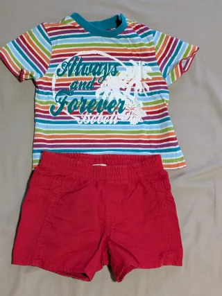 Conjunto bebé 9 meses camiseta y shorts