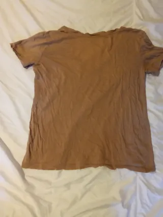 Camiseta básica mujer Zara marrón