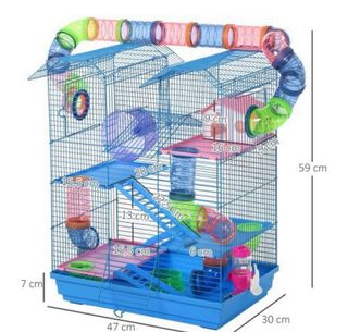 Jaula para hámster con tubos