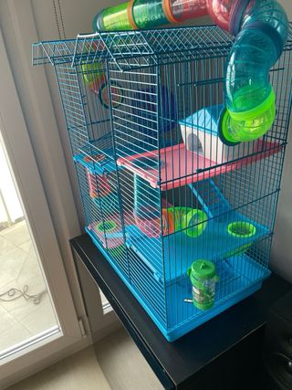 Jaula para hámster con tubos