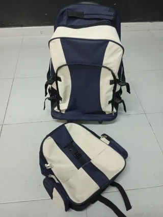 Mochila Trolley 2 en 1 Azul y Blanca
