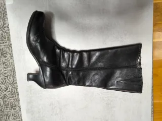 Botas altas de piel negro mujer