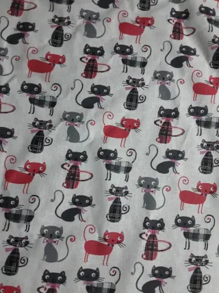 Scampolo stoffa gatti fantasia