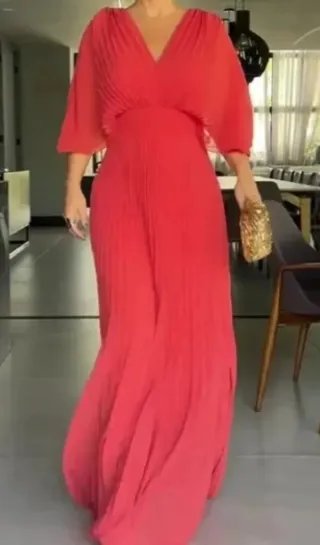 Vestido fiesta rojo largo