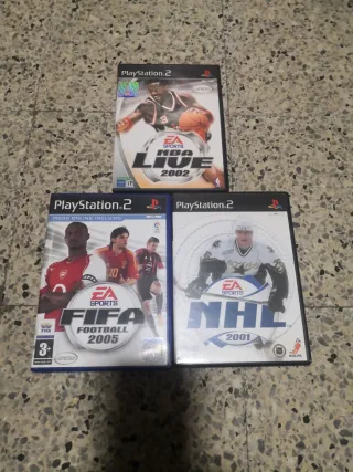 Lote 3 Juegos PS2: NBA Live 2002, FIFA 2005, NHL 2