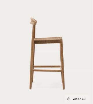 Taburete Nina Kave Home Madera Acacia Beige