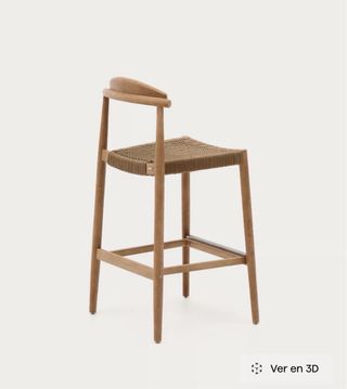 Taburete Nina Kave Home Madera Acacia Beige