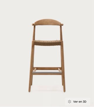 Taburete Nina Kave Home Madera Acacia Beige