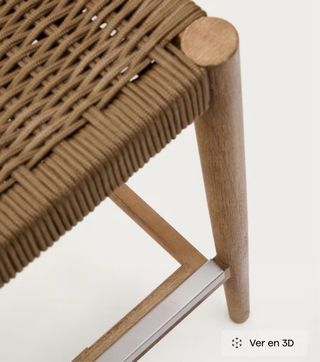 Taburete Nina Kave Home Madera Acacia Beige