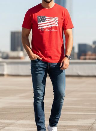 Camiseta Polo Ralph Lauren Roja Talla 1XL