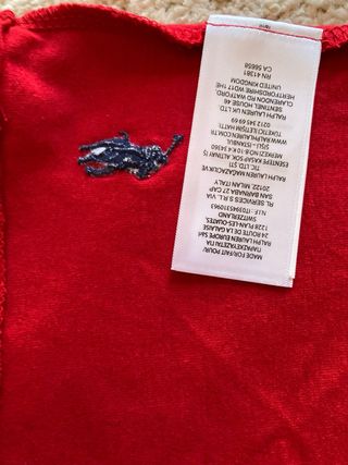 Camiseta Polo Ralph Lauren Roja Talla 1XL