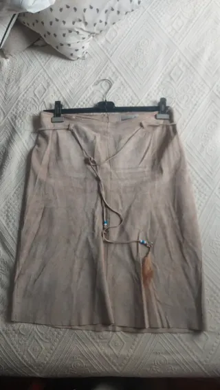 Falda vintage gamuza beige