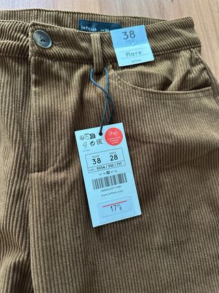 Pantalón pana Lefties marrón Talla 38