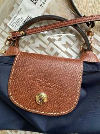 Mala Longchamp Mini Azul e Castanho