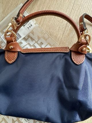Mala Longchamp Mini Azul e Castanho