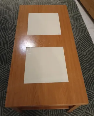 Mesa de centro extensible madera y cristal