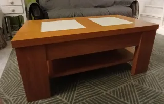 Mesa de centro extensible madera y cristal