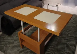 Mesa de centro extensible madera y cristal