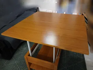 Mesa de centro extensible madera y cristal