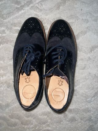 Zapatos Oxford Cuero Azul