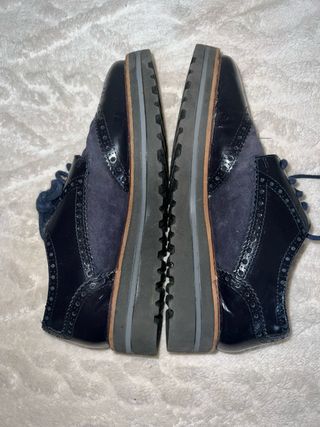 Zapatos Oxford Cuero Azul