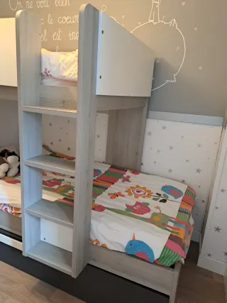 Cama litera con cajón cama y armario integrado