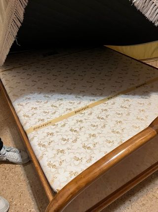 Conjunto Cama Madera Vintage + Colchón