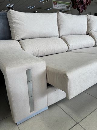 Sofá chaise longue extraíble reclinable con arcon