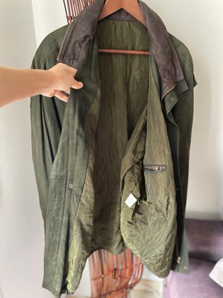 Chaqueta Piel Arconpel Vintage Hombre Verde