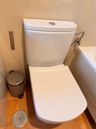 Inodoro blanco de porcelana