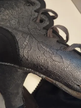 Botín Neosens Piel Talla 38 Negro/Plata