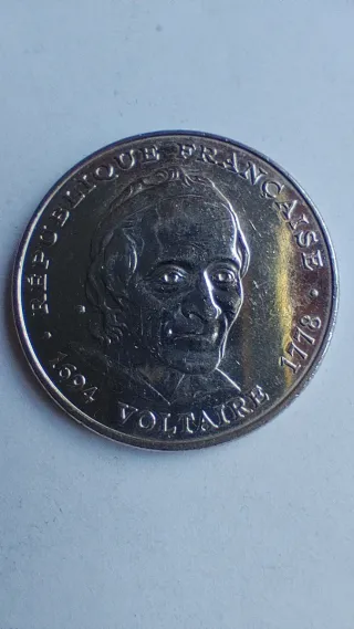 Moneda 5 Francos Voltaire 1694-1778 1994