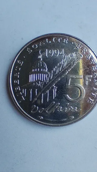 Moneda 5 Francos Voltaire 1694-1778 1994