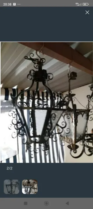 Lámpara antigua de forja