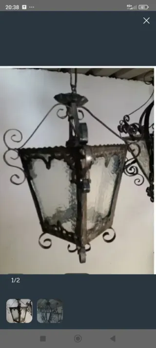 Lámpara antigua de forja