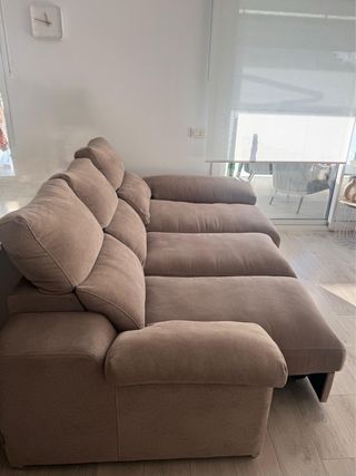 Sofá chaise longue 4 plazas con arcón